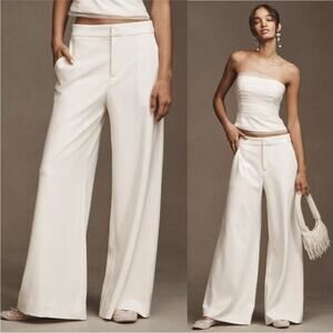 Reformation Wide Leg Pants in Ivory